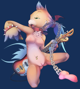 action_pose alternative_fashion anthro bass_guitar beak breasts chain chain_leash collar dildo feathers female genitals guitar holding_object holding_weapon leash music musical_instrument navel navel_piercing non-mammal_breasts nude open_mouth piercing plucked_string_instrument pose punk purple_body purple_feathers sex_toy simple_background solo string_instrument transparent_background vulva weapon b-ern avian bird alpha_channel hi_res