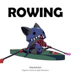 anthro appmon_(species) bandai_namco black_body boat cloak clothing digimon digimon_(species) hackmon_(appmon) hood male obscured_face op7804620 paddle red_eyes rowing solo vehicle watercraft