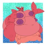 4_breasts 4_fingers 4_toes anthro areola belly big_belly big_breasts breasts breasts_and_teats feet female fin fingers horn huge_belly huge_breasts hyper hyper_belly morbidly_obese multi_breast navel nipples non-mammal_breasts non-mammal_nipples obese overweight purple_nipples red_body red_scales scales shark_tail smile solo spots tail teats thick_thighs toes udders yellow_eyes cheeki zed_(scales) bovid bovine carpet_shark cattle cetacean fish hybrid kobold kowbold mammal marine reptile scalie shark whale_shark 1:1 2021 absurd_res digital_media_(artwork) hi_res male_(lore)