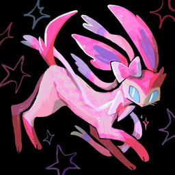 ambiguous_gender blue_eyes bow_(anatomy) digitigrade feral fur looking_at_viewer paws pink_body pink_fur pose quadruped ribbons_(anatomy) side_view simple_background solo sparkles star star_symbol tail whiskers white_body andewitt_art nintendo pokemon eeveelution generation_6_pokemon pokemon_(species) sylveon 1:1 2025 digital_media_(artwork) digital_painting_(artwork) full-length_portrait hi_res painting_(artwork) portrait