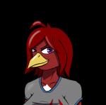 anthro beak breasts feathers female female_anthro hair non-mammal_breasts purple_eyes red_hair solo flaktaryd starbound rylisa avian avian_(starbound) bird 2017 alpha_channel portrait