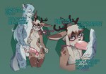 anthro antlers balls big_penis blue_eyes blush bodily_fluids chastity_cage chastity_device cuckold cum cum_drip cum_on_balls cum_on_chastity_cage cum_on_face cum_on_leg dialogue dripping duo fellatio femboy foreskin fur genital_fluids genitals glans grey_body grey_fur grey_hair hair heart_symbol horn humanoid_genitalia humanoid_penis humiliation implied_bisexual infidelity larger_male long_hair male male/male markings oral partially_retracted_foreskin penile penis pink_glans pink_penis sex size_difference smaller_male spots spotted_body spotted_fur sweat text white_balls conditional_dnp vonepitaph aster_faye resine felid jackalope lagomorph mammal pantherine snow_leopard english_text hi_res