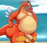 anthro balls beard belly big_belly cloud dragon facial_hair genitals long_beard male mature_male mc_morrales mythological_creature mythological_scalie mythology nintendo nude overweight overweight_male penis scalie solo tail the_legend_of_zelda valoo wind_waker wings
