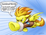 comic dialogue english_text equid equine feathered_wings feathers female feral friendship_is_magic hair hasbro mammal my_little_pony mythological_creature mythological_equine mythology pegasus pluckyninja solo spitfire_(mlp) text wings wonderbolts_(mlp) yellow_body yellow_feathers