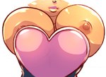 anthro areola areola_slip big_breasts breast_shot breasts bursting_breasts bursting_out_of_clothing cleavage cleavage_overflow clothed clothing female lips nipples presenting presenting_breasts solo bananagaari sega sonic_the_hedgehog_(series) rouge_the_bat bat mammal half-length_portrait portrait