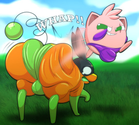 big_butt bulge butt butt_jiggle butt_ripples butt_slap clothed clothed_feral clothed_male clothing detailed_bulge duo eye_scar facial_scar feral gloves grass grass_field green_clothing green_panties green_underwear grin handwear huge_butt jiggling legwear male male/male male_feral mask motion_lines onomatopoeia panties plant purple_clothing purple_panties purple_underwear scar shocked slap smacking_ass smile sound_effects standing stockings superhero superhero_costume supervillain supervillain_costume text underwear tepigfan101 nintendo pokemon axel_the_tepig bacon_butt_(tepigfan101) creampuff_(tepigfan101) generation_1_pokemon generation_5_pokemon jigglypuff pokemon_(species) tepig waddling_head 2025 absurd_res digital_media_(artwork) hi_res
