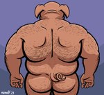 anthro back_hair balls beard body_hair butt butt_hair facial_hair genitals male musclegut muscular nude rear_view shoulder_hair slightly_chubby slightly_chubby_male solo nanoff joe_(nanoff) domestic_pig mammal suid suina sus_(pig) hi_res