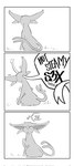 ambiguous_gender bodily_fluids confusion feral mind_reading psychic solo sweat sweatdrop telepathy text sincastermon nintendo pokemon telek_(sincastermon) eeveelution espeon generation_2_pokemon pokemon_(species) comic english_text greyscale hi_res monochrome