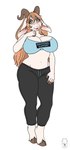 anthro belly big_belly big_breasts breasts eyelashes female front_view fur glistening glistening_eyes green_eyes hair logo long_hair orange_hair pregnant pregnant_anthro pregnant_female simple_background solo standing white_background white_body white_fur milk-jug bovid caprine goat mammal animated artist_logo full-length_portrait hi_res portrait slideshow