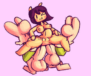 :3 abdominal_bulge anal anal_penetration anthro anthro_penetrated anus balls big_balls big_breasts big_penis blush bodily_fluids bottomless bottomless_anthro bottomless_male bouncing_breasts breasts brown_hair carrying_another clone clothed clothing cum cum_from_ass cum_from_mouth cum_in_ass cum_in_mouth cum_inflation cum_inside cum_through double_anal double_penetration duo ear_markings facial_tuft female female_anthro female_penetrated fur genital_fluids genitals glistening glistening_balls glistening_genitalia glistening_penis green_clothing green_sweater green_topwear hair huge_balls huge_penis humanoid_genitalia humanoid_penis hyper hyper_genitalia hyper_penis inflation kneeling large_penetration leaking_cum male male/female male_anthro male_penetrating male_penetrating_female markings mouthless navel nipples nude nude_female orgasm penetration penile penile_penetration penis penis_in_ass pink_background plump_labia sex simple_background spread_legs spreading sweater thrusting tongue tongue_out topwear tuft vulva white_balls white_body white_fur white_penis yellow_body bitwily wily_(bitwily) yuh_(yopy) giraffe giraffid lagomorph mammal 2022 2d_animation aliasing animated digital_media_(artwork) frame_by_frame