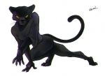 anthro black_body black_fur bottomwear clothed clothing denim denim_bottomwear denim_clothing female fur jeans melanistic pants simple_background solo tail whiskers white_background adam_duncan panthra prowl felid leopard mammal pantherine