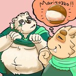 anthro belly bodily_fluids clothing drooling duo eyewear food glasses kemono male moobs navel necktie overweight overweight_male saliva scarf shirt smoking topwear nigauritaruto lifewonders tokyo_afterschool_summoners cu_sith_(tas) leib_(tas) bear canid canine canis domestic_dog mammal polar_bear ursine 1:1 2021 hi_res