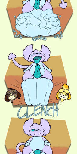 anthro balls big_balls blush bodily_fluids clenching_balls cock_vore cum cum_vore death digestion female female_prey genital_fluids genitals group gurgling_balls huge_balls hyper hyper_balls hyper_genitalia male male_pred male_prey open_mouth penile penis prey_in_balls simple_background spiral spiral_eyes tongue tongue_out trio vore purpulear animal_crossing nintendo digby_(animal_crossing) isabelle_(animal_crossing) jack_(purpulear) canid canine canis domestic_dog imp mammal shih_tzu toy_dog absurd_res hi_res