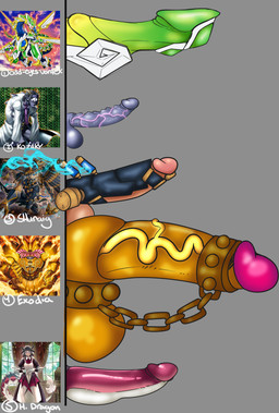 accessory ale_penis balls bound chain chained chart clothing cock_ring female genitals group gynomorph intersex jewelry maid_uniform male penis penis_accessory penis_chart penis_jewelry penis_size_difference size_difference size_shaming tail uniform vein veiny_penis blueberrygrizzly mythology penis_lineup yu-gi-oh! exodia_the_forbidden_one odd-eyes_vortex_dragon tri-brigade_shuraig_the_ominous_omen deity dragon duel_monster monster mythological_creature mythological_scalie scalie tri-brigade absurd_res hi_res
