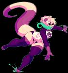 anthro bodily_fluids clothed clothing drooling female long_tongue overweight overweight_anthro overweight_female saliva simple_background slim slim_female smile solo tail thick_tail thick_thighs tongue tongue_out transparent_background skymachine chigui_(character) banded_gecko bear eublepharid gecko giant_panda hybrid lizard mammal reptile scalie alpha_channel hi_res