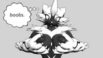 anthro areola black_areola black_body black_fur black_nipples breast_fondling breast_play breasts claws female fingers fondling fur grey_eyes hand_on_breast nipples outline screentone solo thought_bubble white_body white_fur ebonclaws nintendo pokemon warfare_machine warfare_zeraora generation_7_pokemon legendary_pokemon pokemon_(species) zeraora 16:9 3d_(artwork) black_and_white digital_media_(artwork) hi_res monochrome widescreen