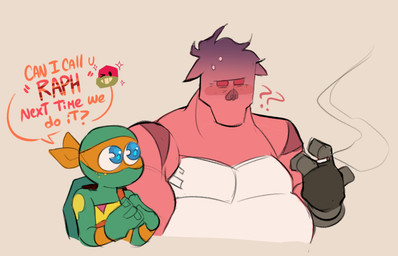 after_sex after_sex_smoking age_difference anthro asking big_eyes blush bright_eyes cigarette clothing dialogue duo fingers hair implied_incest male male/male messy_hair older_male orange_mask overweight overweight_anthro overweight_male question_mark shell simple_background size_difference smoking speech_bubble talking_to_another text yes-no_question young younger_male calazotauvu rise_of_the_teenage_mutant_ninja_turtles teenage_mutant_ninja_turtles meat_sweats_(tmnt) michelangelo_(tmnt) raphael_(tmnt) box_turtle domestic_pig mammal reptile scalie suid suine sus_(pig) turtle hi_res