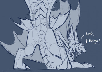 ambiguous_gender ass_up butt butt_wings claws dialogue digitigrade eyewear eyewear_on_head featureless_crotch feral finger_claws goggles goggles_on_head membrane_(anatomy) membranous_wings open_mouth open_smile presenting presenting_hindquarters raised_tail smile snout solo tail tail_motion tailwag text toe_claws unusual_wing_placement wings darkenstardragon capcom monster_hunter mythology fatehunter dragon elder_dragon malzeno mythological_creature mythological_scalie scalie english_text hi_res monochrome sketch