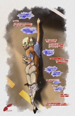 5_fingers adolescent adolescent_anthro anklet anthro barefoot belt belt_buckle big_butt biped black_hooves black_text blue_clothing blue_eyes blue_shirt blue_topwear border bottomwear bottomwear_down bracelet brown_belt brown_body brown_eyebrows brown_fur buckle butt clenched_teeth clothed clothed_anthro clothed_male clothing cloven_hooves colored_nails countershade_butt countershade_fur countershade_legs countershading crossdressing crossdressing_male dialogue digit_ring duo ear_piercing eyebrow_through_hair eyebrows eyelashes feet femboy finger_ring fingernails fingers fur grey_bottomwear grey_clothing grey_shorts hair hooves humanoid_hands imminent_rape imminent_sex iris jewelry lips looking_at_viewer looking_back looking_back_at_viewer lying lying_on_ground male male_adolescent male_anthro monotone_hair monotone_tail multicolored_body multicolored_fur nails offscreen_character on_front on_ground open_belt outside outside_border partially_clothed partially_clothed_anthro partially_clothed_male piercing pink_clothing pink_fingernails pink_lips pink_nails pink_thong pink_underwear profanity pupils rear_view scared shirt short_hair short_tail shorts shorts_down slim slim_anthro slim_male speech_bubble street tail tan_body tan_countershading tan_fur tan_hair tan_tail teeth text thong topwear torn_clothing torn_shirt torn_topwear translucent translucent_hair two_tone_body two_tone_fur underhoof underwear unguligrade white_border white_sclera worried worried_look young young_anthro young_male redleveret sebastian_(redleveret) deer mammal absurd_res digital_media_(artwork) english_description english_text full-length_portrait hi_res portrait shaded signature