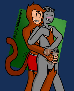 anthro bite biting_lip biting_own_lip blush boxer_briefs clothed clothing duo erection eyewear eyewear_on_head fur genitals hair handjob interspecies male male/male penile penis reach_around self_bite sex simple_background smile sunglasses sunglasses_on_head text underwear vertical_bar_eyes conditional_dnp notkastar anon j.a.m haplorhine mammal monkey primate 2017 alpha_channel digital_media_(artwork) english_text hi_res sketch