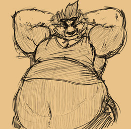 anthro axel_(snives) clothing eyewear flexing flexing_bicep flexing_both_biceps looking_at_viewer male musclegut muscular muscular_anthro muscular_male shirt solo sunglasses tank_top topwear chonkycol nintendo pokemon generation_8_pokemon obstagoon pokemon_(species) 2020 sketch