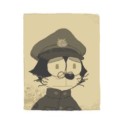 ambiguous_gender anthro border clothing coat countershading eyewear fur fur_markings glasses hat headgear headwear looking_ahead markings military military_uniform round_glasses topwear uniform whiskers white_border qs75834 felix_the_cat_(series) felid feline mammal 1:1 digital_media_(artwork) low_res monochrome portrait