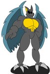 abs empty_eyes feathered_wings feathers featureless_chest featureless_crotch male muscular muscular_male nude simple_background solo wings comicfiruko capcom demon's_crest gargoyle's_quest ghosts_'n_goblins arma_(demon's_crest) demon gargoyle digital_media_(artwork) hi_res