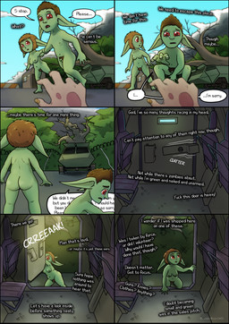 black_border bodily_fluids border butt crying dialogue duo female flaccid foreskin forest genitals inner_monologue male nude offscreen_death outside penis plant post-apocalyptic profanity pubes tears text thinking tree vehicle vulva greenbuncafe roadkill_(greenbuncafe) sodacan_(greenbuncafe) goblin humanoid absurd_res colored comic digital_drawing_(artwork) digital_media_(artwork) english_text hi_res shaded