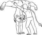 anthro big_butt breasts butt duo eyes_on_the_prize featureless_breasts featureless_crotch female flexible handstand larger_anthro larger_female male pawpads size_difference smaller_human smaller_male thick_thighs wide_hips redout el_arca anon bruma felid human lion mammal pantherine digital_drawing_(artwork) digital_media_(artwork) monochrome