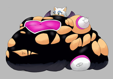 anthro armor armwear bat_wings belly big_belly big_breasts big_butt black_bodysuit black_clothing black_nose black_skinsuit black_wings blobby blue_eyeshadow bodysuit breastplate breasts butt chubby_cheeks clothing elbow_gloves eyelashes eyeshadow female footwear gloves grey_background hair handwear huge_belly huge_breasts huge_butt huge_thighs hyper hyper_belly hyper_breasts hyper_butt hyper_thighs immobile makeup membrane_(anatomy) membranous_wings morbidly_obese morbidly_obese_anthro morbidly_obese_female navel obese obese_anthro obese_female overweight overweight_anthro overweight_female pink_breastplate shoes simple_background sitting skinsuit solo tan_body tan_inner_ear teal_eyes thick_thighs three-quarter_view tight_clothing torn_bodysuit torn_clothing torn_skinsuit weight_gain white_armwear white_clothing white_ears white_elbow_gloves white_footwear white_gloves white_hair white_handwear white_shoes wings whiteg27 sega sonic_the_hedgehog_(series) rouge_the_bat bat mammal 2024 colored digital_media_(artwork) hi_res shaded