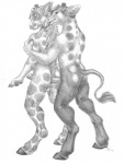 2013 anal anal_penetration animal_print anthro anus arm_grab barefoot biceps bodyguard_position butt clothed clothing duo erection eye_contact feet from_behind_position fur genitals giraffe giraffe_print giraffid happy happy_sex hooves horn licking looking_at_another looking_back male male/male male_penetrated male_penetrating male_penetrating_male mammal monochrome muscular nude ossicone penetration penis raised_tail sabretoothed_ermine scan sex simple_background sketch smile spots standing standing_sex tail tail_tuft tongue tongue_out topless traditional_media_(artwork) transformation transformation_through_sex tuft white_background