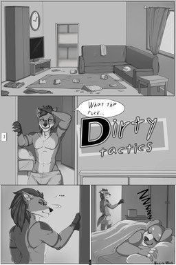 angry annoyed anthro bedroom dialogue drunk duo hungover living_room male male/male messy pillow sleeping substance_intoxication text narusewolf nova_(narusewolf) vass_(narusewolf) canid canine canis domestic_dog hybrid mammal comic english_text hi_res monochrome multiple_scenes