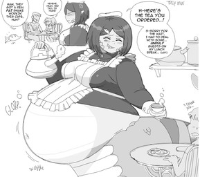 abdominal_bulge after_vore apode apron belly big_belly clothing digestion digestion_noises female female_human female_humanoid female_pred furniture group kettle larger_female larger_humanoid legless male male_human overweight serpentine size_difference smaller_female smaller_human smaller_male speech_bubble split_form table text trio vore lewdlemage draconcopode human humanoid lamia mammal reptile scalie snake 2025
