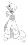 anthro biped clothing female front_view solo standing tail taral_wayne domestic_cat felid feline felis mammal rodent 2000 black_and_white digital_drawing_(artwork) digital_media_(artwork) full-length_portrait monochrome portrait