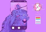 anthro belly big_breasts blue_body breasts egg_vibrator electronics genitals gynomorph intersex lgbt_pride masturbation pansexual_pride_colors penile penile_masturbation penis phone phone_screen pride_colors sex_toy slightly_chubby solo striped_body stripes text transgender_pride_colors vibrator vibrator_on_penis wet wet_body whip_mark omnisexualotter cephalopod coleoid cuttlefish decapodiform marine mollusk english_text hi_res