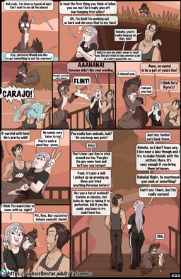 anthro black_tail_tip blue_eyes clothing dialogue dipstick_tail eyes_closed feet female fingerless_(marking) flower good_boy grey_hair group hair male male/female markings outside plant shirt tail tail_markings tail_tuft tank_top text toeless_(marking) topwear tuft water fuf carlos_(fuf) flint_(fuf) szvilvia tesla_(fuf) bandicoot human mammal marsupial mustelid musteline true_musteline weasel absurd_res comic english_text hi_res