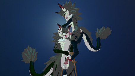 ahegao anthro duo ear_penetration genitals incest_play knot knotted_penis looking_pleasured male male/male paws penetration penis novabeast 16:9 absurd_res hi_res shaded widescreen