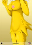 anthro anthrofied areola breasts female fur genitals nipples nude pink_areola pink_nipples pokemorph pussy simple_background solo commandg nintendo pokemon eeveelution generation_1_pokemon jolteon pokemon_(species)