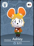 alternate_species amiibo_card anthro black_nose blonde_hair blue_eyes boots bottomwear brown_boots brown_clothing brown_footwear brown_scarf card card_template closed_frown clothing eyelashes featureless_hands female footwear frown fur furrification green_bottomwear green_clothing green_skirt hair inner_ear_fluff leaf logo looking_at_viewer mouth_closed orange_clothing orange_inner_ear orange_sweater orange_topwear pupils scarf shoes short_hair skirt solo style_emulation sweater text topwear tuft white_body white_ears white_fur white_inner_ear_fluff white_pupils kittehoddkat amiibo animal_crossing capcom nintendo resident_evil ashley_graham_(resident_evil) moushley mammal mouse murid murine rodent 2023 english_text