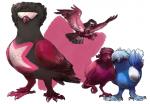 alternate_species avian beak bird cartoon_network cere_(anatomy) columbid cuddling domestic_pigeon duo eyewear fancy_pigeon feathered_wings feathers female feral flying front_view garnet_(steven_universe) gem_(species) gem_fusion hair hair_over_eyes humanoid iguanamouth multiple_images pigeon ruby_(gem_species) ruby_(steven_universe) sapphire_(gem_species) sapphire_(steven_universe) simple_background solo spread_wings standing steven_universe sunglasses white_background wings