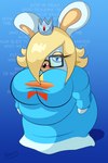 2:3 anthro belly big_belly big_breasts blonde_hair breasts butteryinkling clothed clothing crossover crown dress eyelashes eyewear female glasses hair half-closed_eyes headgear hi_res huge_breasts lagomorph mammal mario_bros mario_plus_rabbids_sparks_of_hope narrowed_eyes nintendo obese obese_anthro obese_female overweight overweight_anthro overweight_female proton_jon rabbid rabbid_rosalina raving_rabbids rayman_(series) solo text text_background ubisoft wide_hips