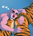 anthro butt duo fur male male/male mascot muscular muscular_male pink_body pink_fur sleeping sound_effects tail thick_thighs vowelless vowelless_sound_effect zzz eddward frosted_flakes kellogg's pink_panther tony_the_tiger felid mammal pantherine tiger hi_res