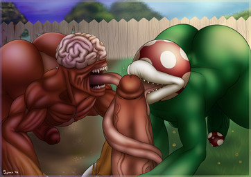 big_butt butt duo_focus erection exposed_brain exposed_muscle genitals group group_sex long_tongue male male/male not_furry oral penis plant sex threesome tongue tongue_out tonguejob trio two_subs_one_dom syrios capcom mario_bros nintendo resident_evil bow_experiment_(resident_evil) elemental_creature elemental_humanoid flesh_creature flora_fauna humanoid licker_(resident_evil) mammal monster monstrous_humanoid piranha_plant plant_humanoid t-virus_mutant_(resident_evil) undead zombie 2016 alternate_version_at_source digital_media_(artwork)