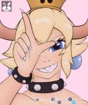 alternate_species claws collar crossgender crown fangs female headgear horn humanoidized looking_at_viewer not_furry smug solo super_crown teeth daddy_pone bowsette_meme mario_bros nintendo bowser horned_humanoid humanoid 2018 hi_res meme