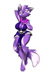 anthro big_breasts breasts cleavage_cutout clothed clothing curvy_figure cutout dress empty_eyes female fluffy fluffy_tail fur hourglass_figure jewelry long_tail looking_at_viewer necklace nipple_outline purple_body purple_clothing purple_dress purple_fur simple_background skimpy skimpy_dress small_waist solo tail teeth white_background wide_hips silenceart33 brawlhalla asuri_(brawlhalla) felid feline mammal pantherine tiger hi_res