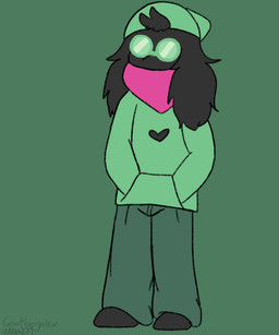 anthro black_body black_fur clothed clothing eyewear floppy_ears fluffy fully_clothed fur glasses hat head_tuft headgear headwear heart_symbol hoodie kerchief male simple_background solo sunglasses topwear tuft goatboyalex deltarune undertale_(series) ralsei bovid caprine darkner goat mammal 5:6 digital_media_(artwork) green_theme