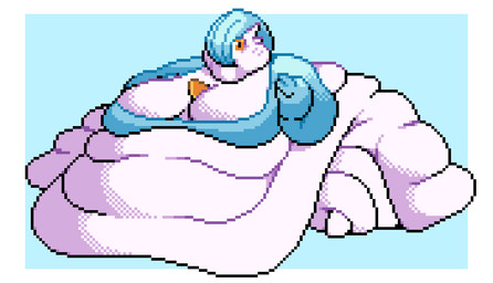 3_fingers belly big_belly big_breasts blue_body blue_hair blush blush_lines breasts chest_spike chubby_cheeks fat_rolls female female_humanoid fingers hair huge_belly huge_breasts huge_thighs hyper hyper_belly hyper_cheeks hyper_thighs immobile looking_at_viewer morbidly_obese morbidly_obese_female morbidly_obese_humanoid obese obese_female obese_humanoid orange_eyes overweight overweight_female overweight_humanoid pseudo_hair sitting solo spikes spikes_(anatomy) sprite thick_thighs white_body snooz-e-rat nintendo pokemon gardevoir generation_3_pokemon humanoid pokemon_(species) shiny_pokemon 2026 digital_drawing_(artwork) digital_media_(artwork) hi_res pixel_(artwork)