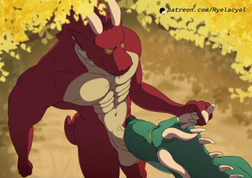 abs anthro balls bodily_fluids bouncing_balls cum dripping duo fellatio forced genital_fluids genitals green_body horn humanoid_genitalia humanoid_penis male male/male muscular muscular_male nature nude oral pecs penile penis red_body scrotum_flap sex throbbing throbbing_balls vein veiny_penis ryelacyel mythology einar_(ryelacyel) heren_(ryelacyel) dragon mythological_creature mythological_scalie scalie 2d_animation absurd_res animated frame_by_frame hi_res no_sound short_playtime unfinished video