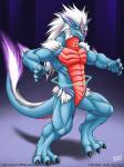 anthro featureless_crotch male muscular muscular_anthro muscular_male nude purple_eyes solo tail text kazat mythology dragon mythological_creature mythological_scalie scalie 2011 3:4 signature url