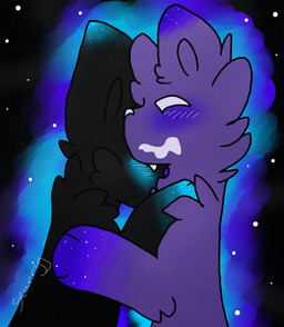 alternate_species anthro black_body black_fur blush duo fur furrification hug male male/male no_pupils purple_body purple_fur white_eyes scurryy five_nights_at_freddy's five_nights_at_freddy's_2 scottgames shadow_bonnie_(fnaf) shadow_freddy_(fnaf) bear lagomorph leporid mammal rabbit ursine 2015 hi_res